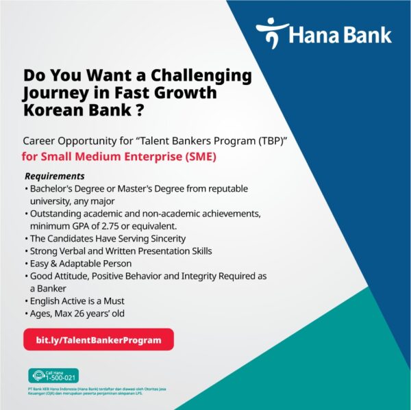 Talent Bank Example Talent Bankers Program (TBP) for SME – Indonesia Banking School